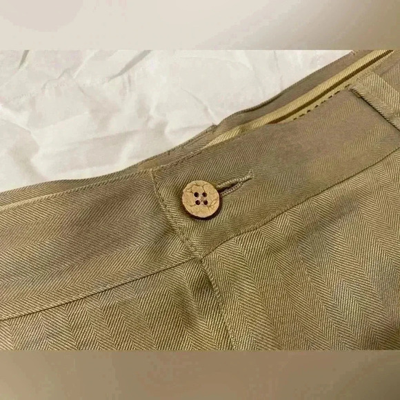 Jamaica Jaxx pleated Shorts Mens 38 Brown 100% Silk Relax Beach cool comfort - Picture 4 of 11